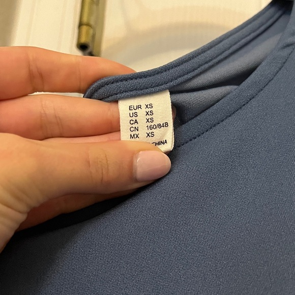 Blue Ruffle Sleeve Dress - Picture 2 of 3